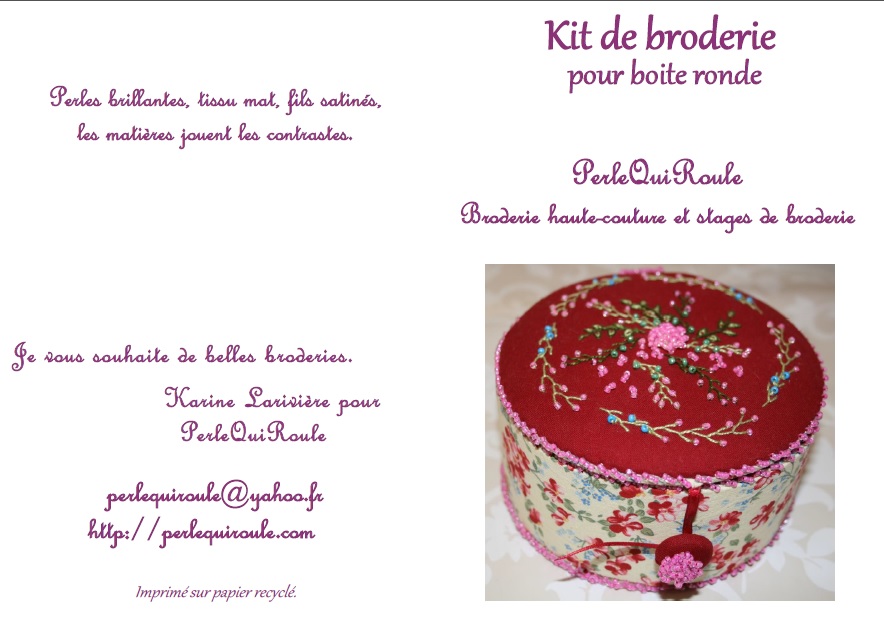 kit broderie pour boite ronde