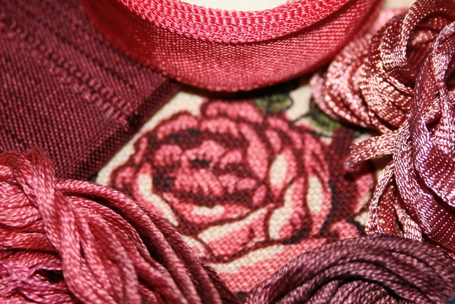 Matières kit broderie - roses